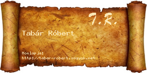 Tabár Róbert névjegykártya